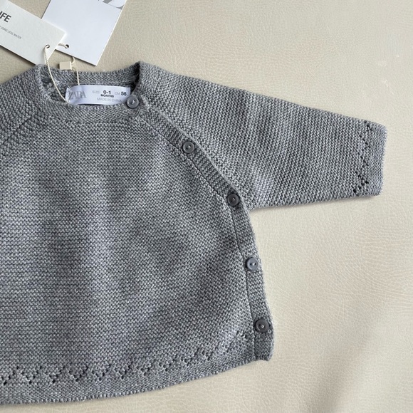 Zara Baby Cotton Knit Sweater Newborn 0-1month - Picture 3 of 7